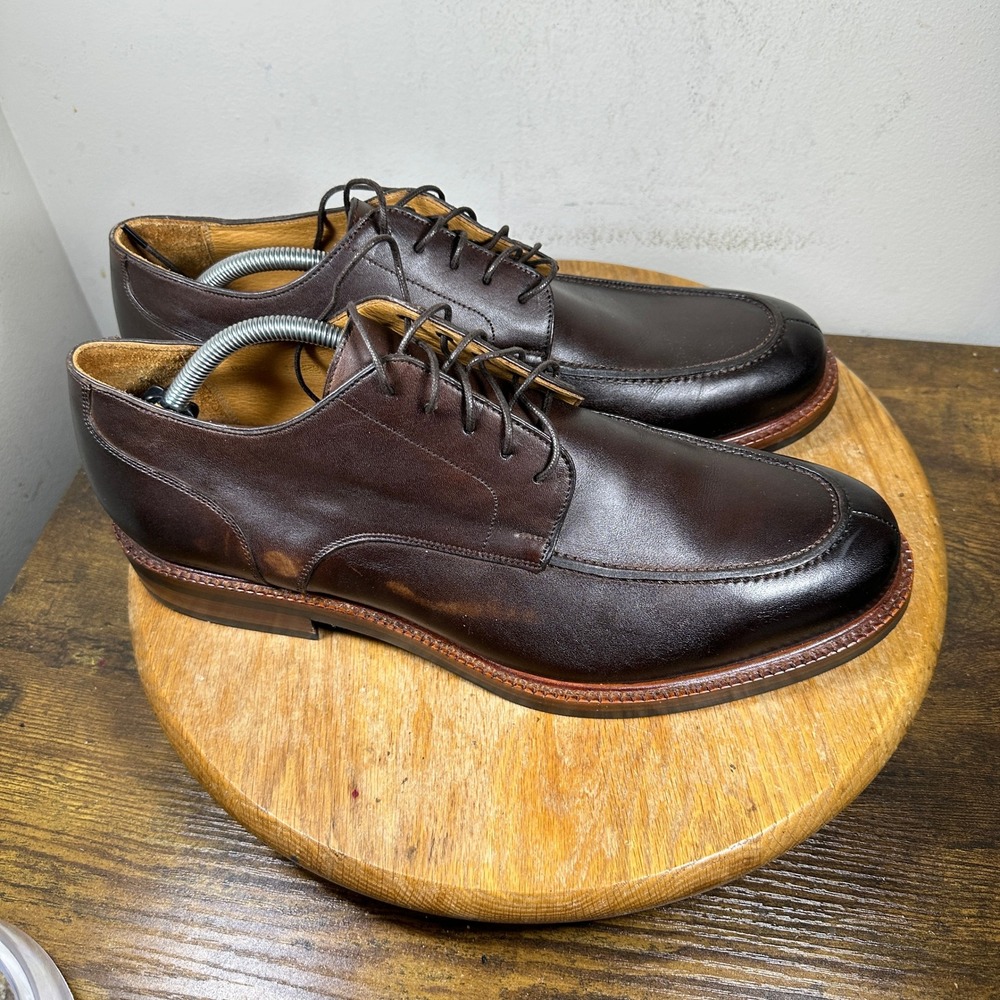 Beckett Simonon Yates Oxford Shoes Mens 13 Dark Brown Leather Split Toe 11829